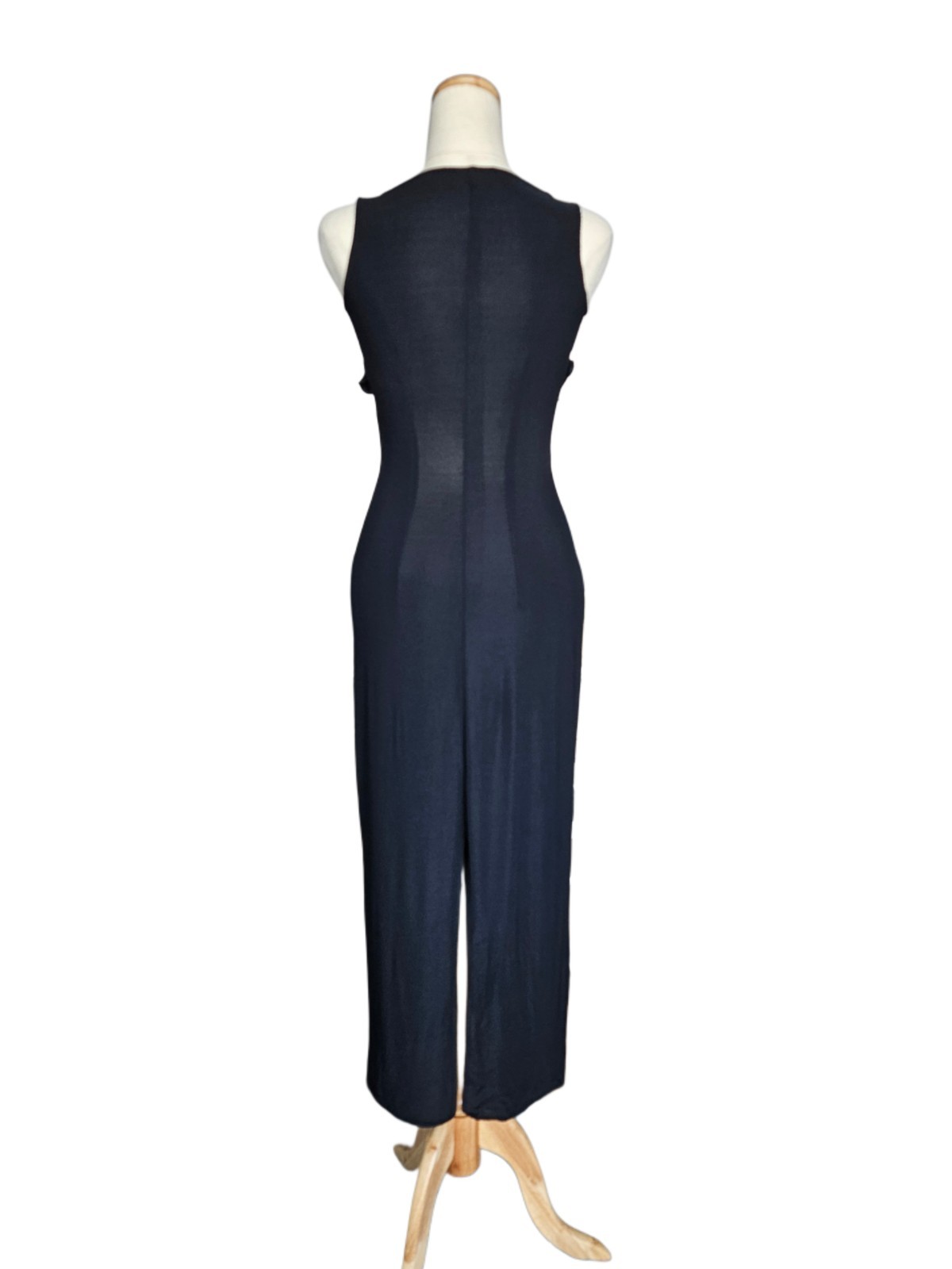 Magda Butrym Black Sleeveless Floral Applique Bodycon Long Dress