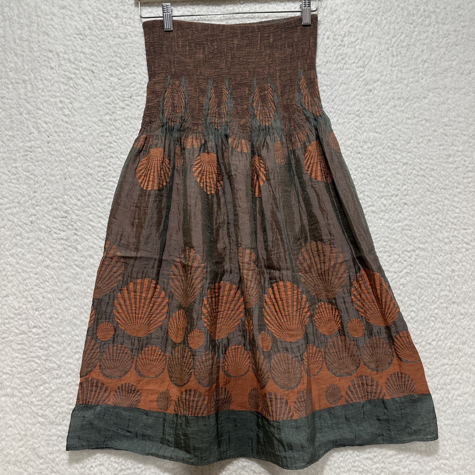 Lapis Strapless Smocked Stretch One Size Elastic Bust Boho Dress Cover Up
