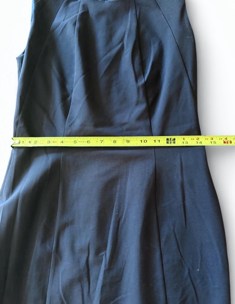 BOSS HUGO BOSS $495 Solid Navy Elbise Virgin Wool Sheath Dress Size US 4