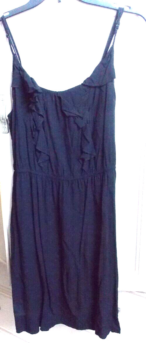 Old Navy LARGE 12-14 Black Spaghetti strap dress with ruffles in the front