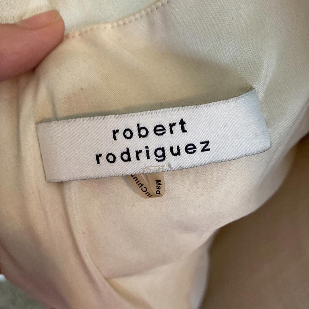 NWT Robert Rodriguez Knee Length Midi Dress Womens Tan Off White Bone Size 8