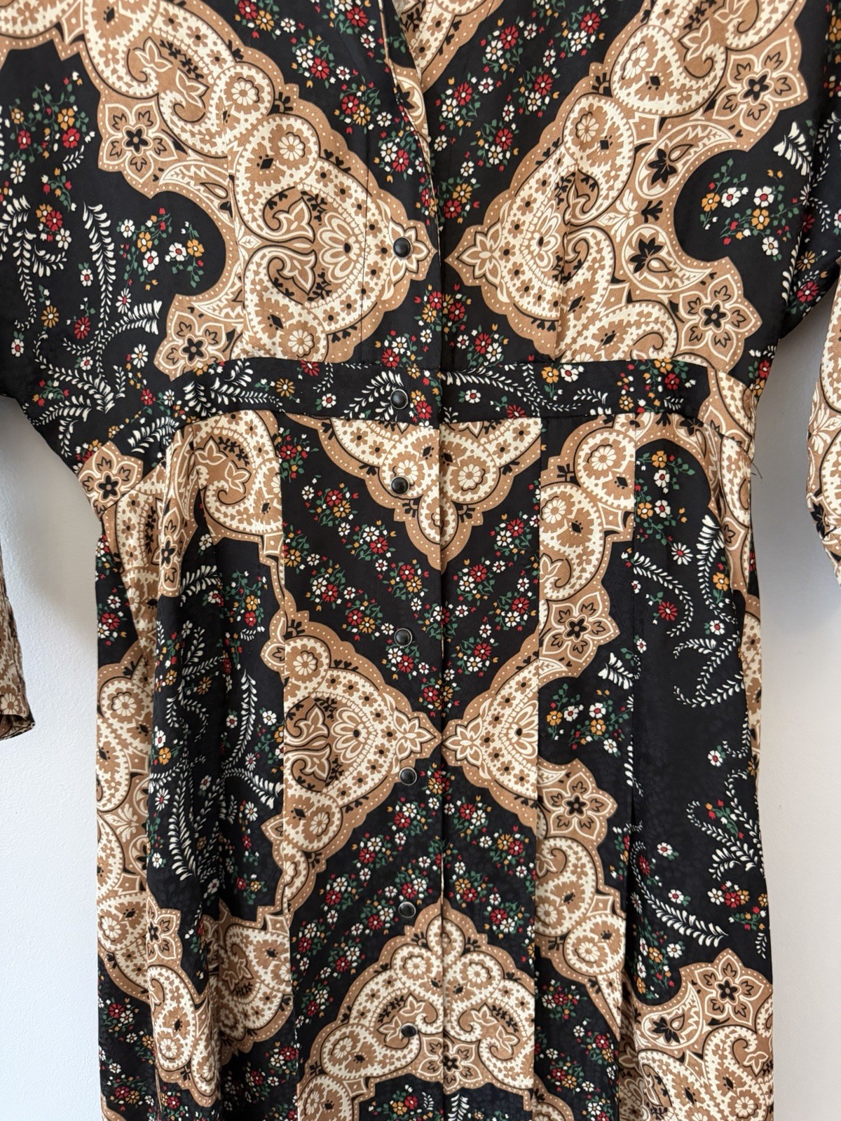 Sandro Paris “Steva” Printed Satin-Jacquard Midi Dress