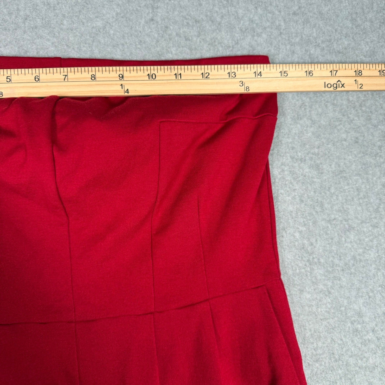 Express Womens Red Strapless Ponte Knit Sheath Cocktail Dress Size M RN 55285