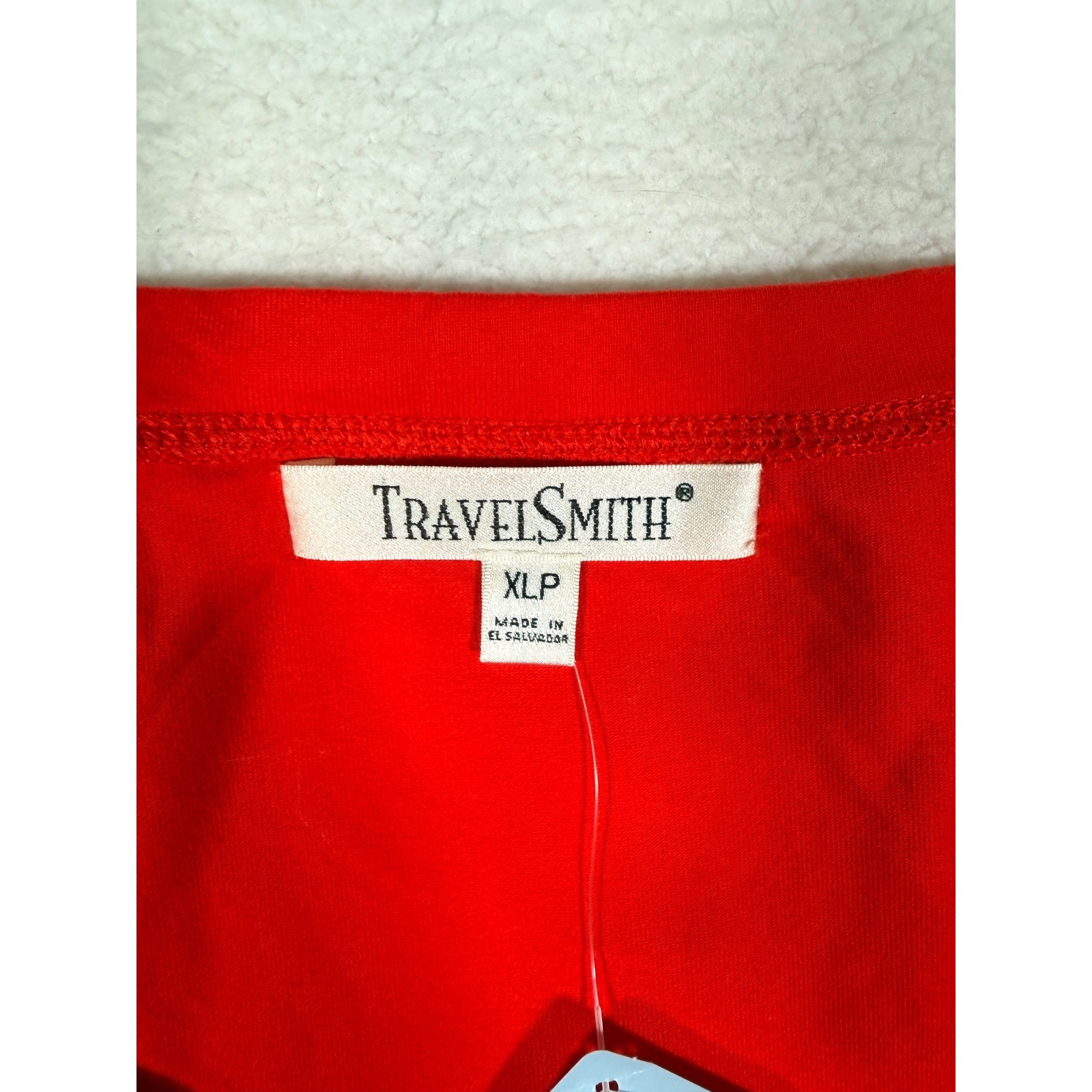 TravelSmith Red Supplex V-Neck T-Shirt Dress Womens XLP Stretch Travel Beach