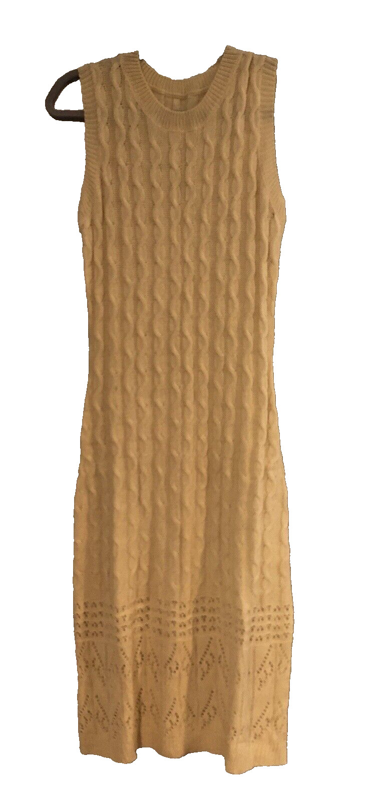 Size Small Beige Sleeveless Maxi Sweater Dress
