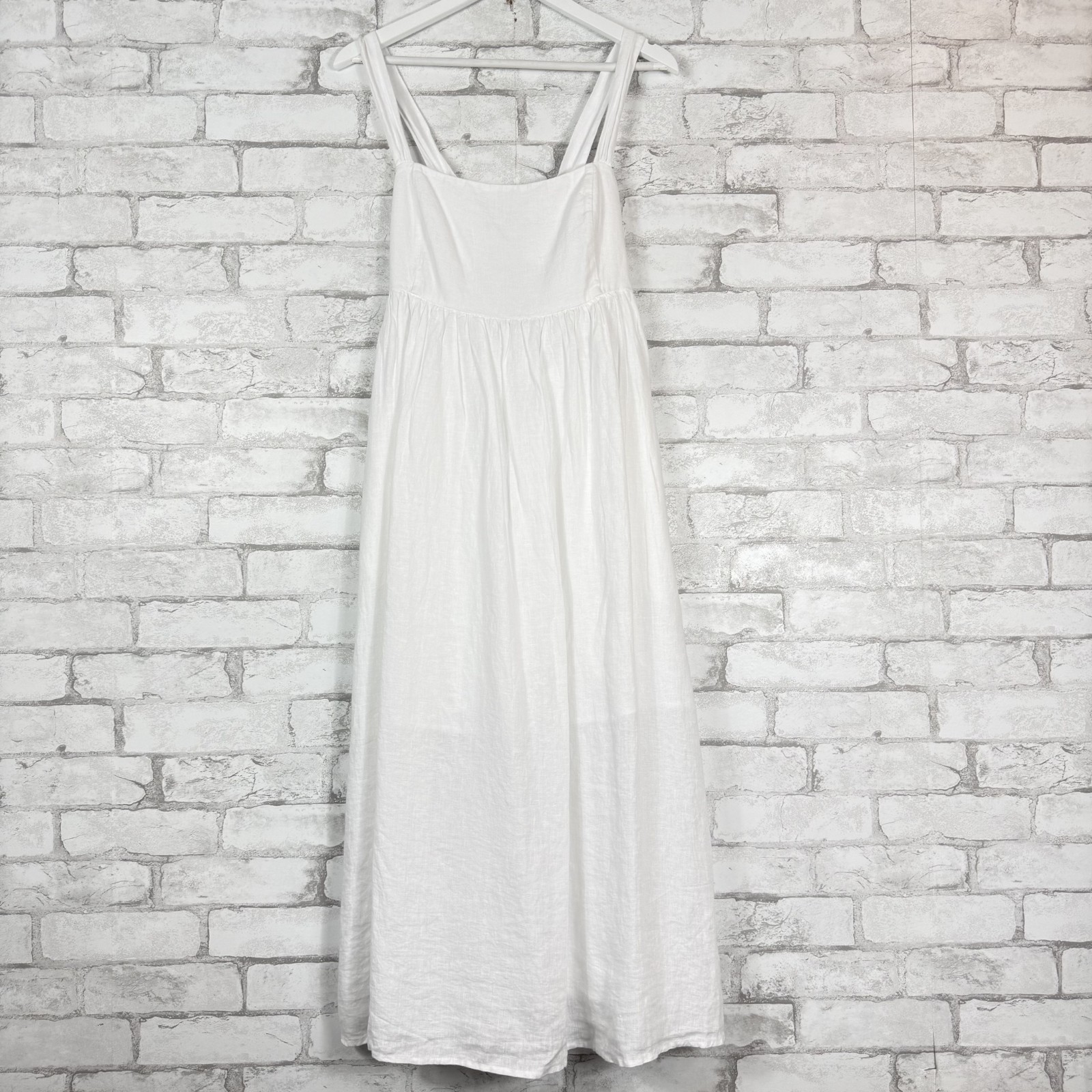 J.CREW Women’s White Linen Squareneck Midi Dress sz 2 CA718