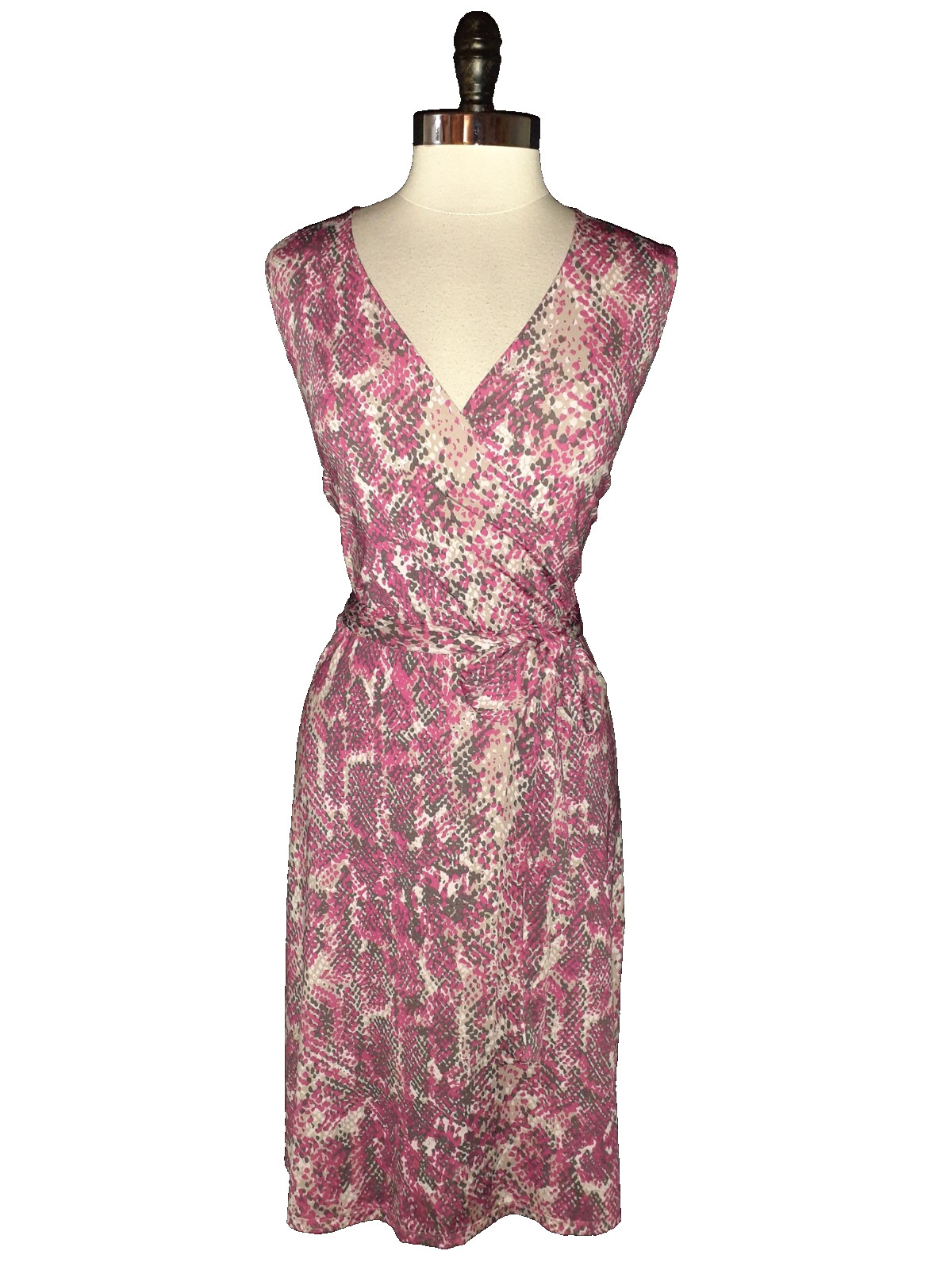INC International Concepts Plus Size 1X A-Line Dress Pink Grey Animal Print