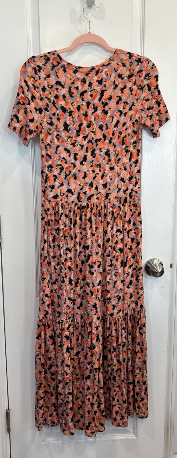 SAINT + SOFIA Greenwich Maxi Dress US 4 Confetti Petal Print Tiered Boho Capsule
