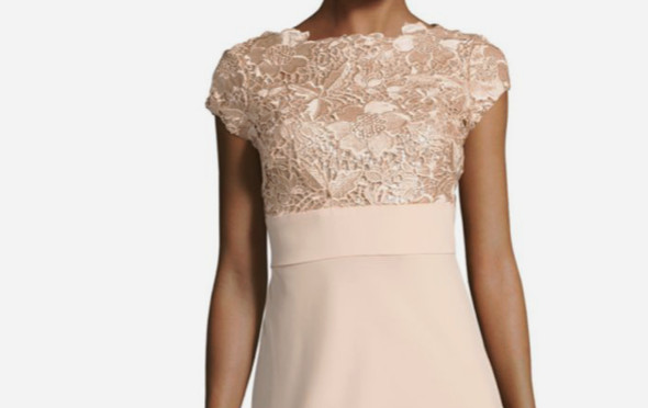 JS Collections Sequin And Floral Embroidered Cap Sleeved Gown Size 6 #B84