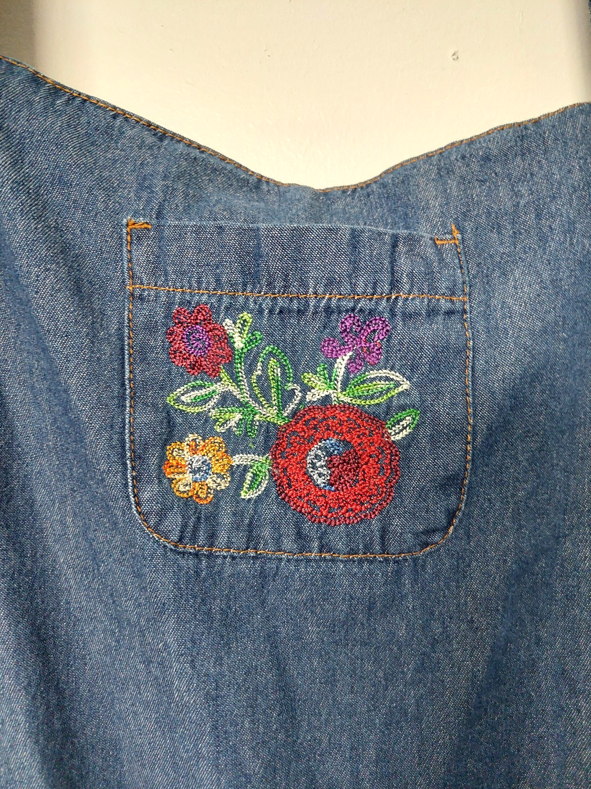 VTG White Stag Overall Dress Shift Jumper Denim Cotton Women’s Plus Sz 26