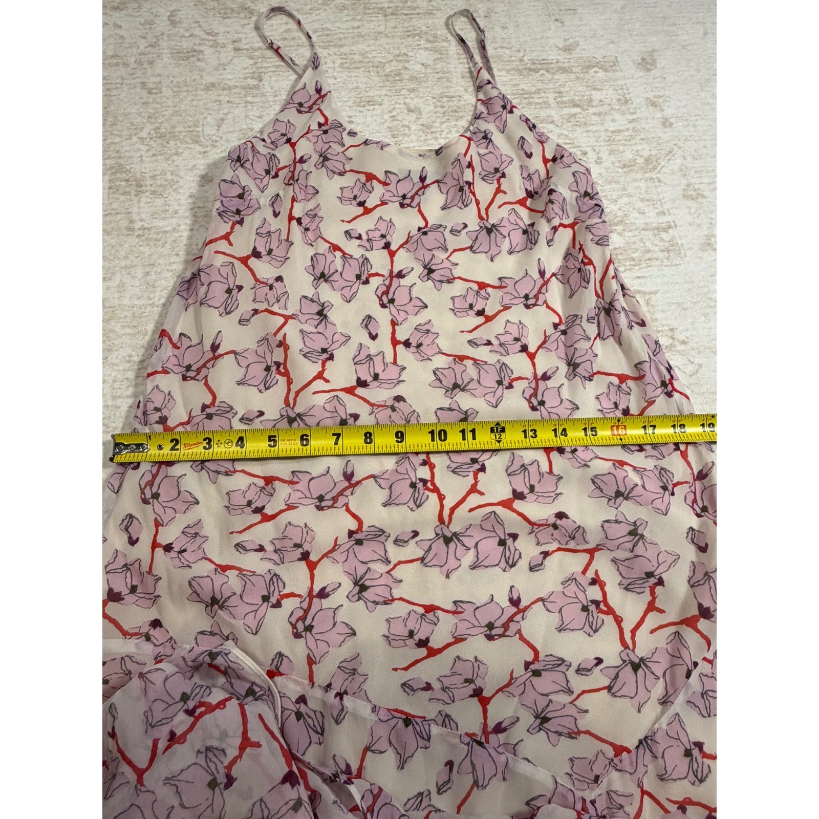 Rag & Bone Floral Midi Slip Dress Pink Purple Ivory Sleeveless Viscose Size 6