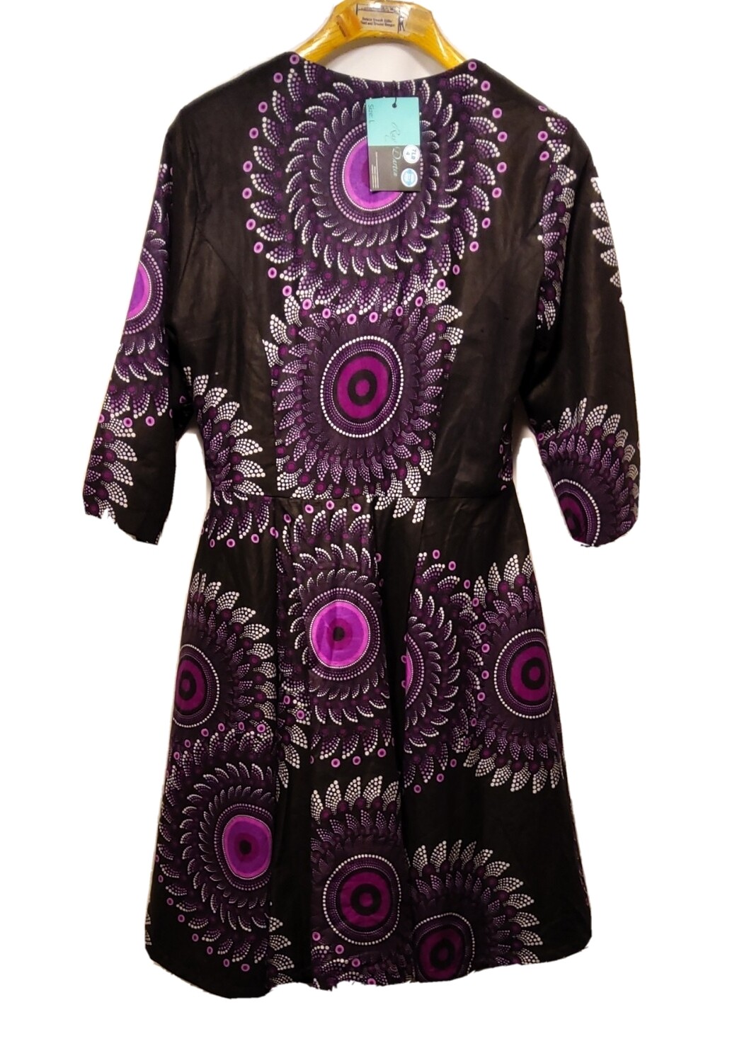 NWT Ray Darten African Dress Size L made in Nigeria 40″Bust 34″Waist 40″Long