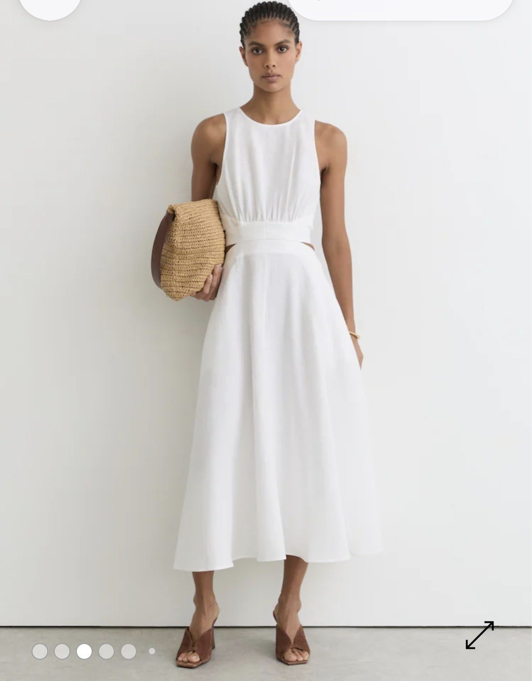 reiss dress 2 Hazel Linen Cutout Midi Dress Ivory $310