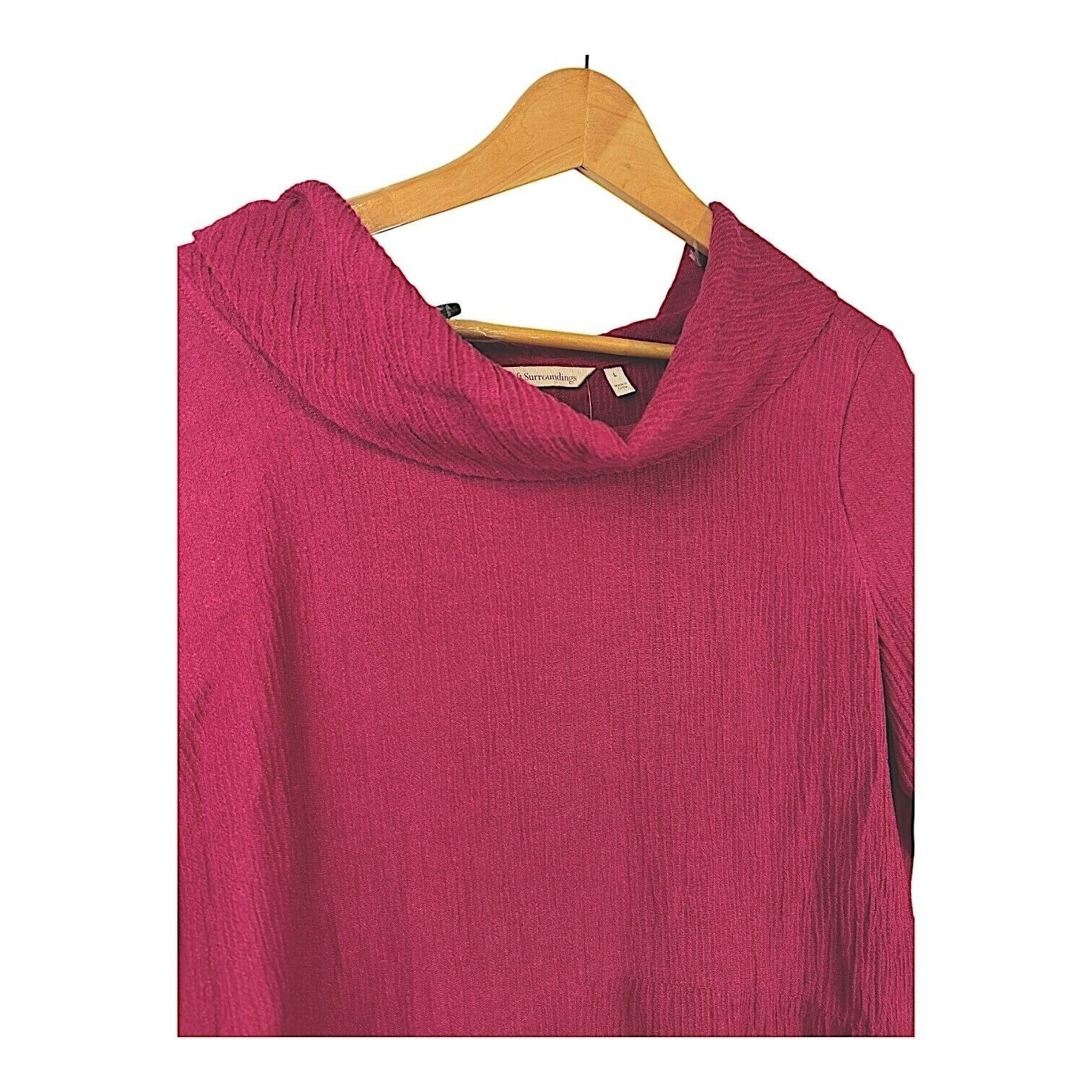Soft Surroundings Everly Guaze Berry Midi Dress Sz Large Lagenlook New W/Tags