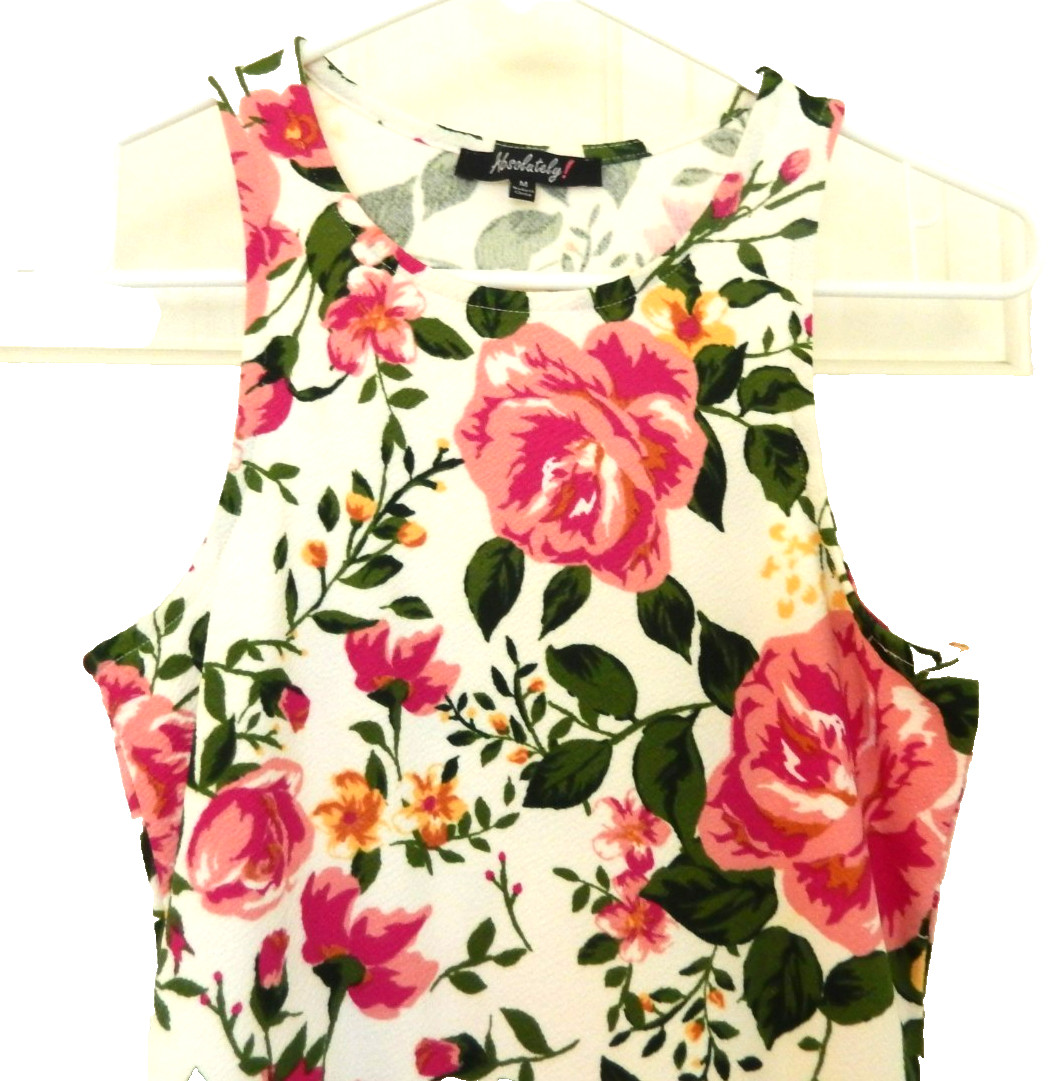 ABSOLUTELY! Comfy Stretchy Soft Crepe Floral Sleeveless Dress-M