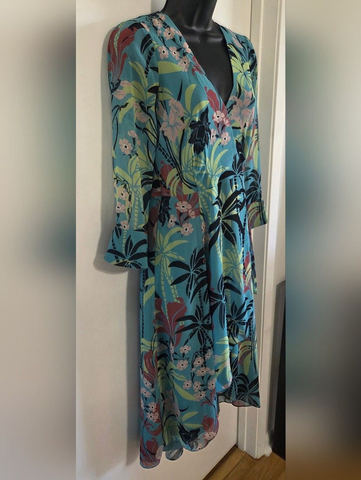 Bailey 44 Teal Abstract Asymmetrical Dress