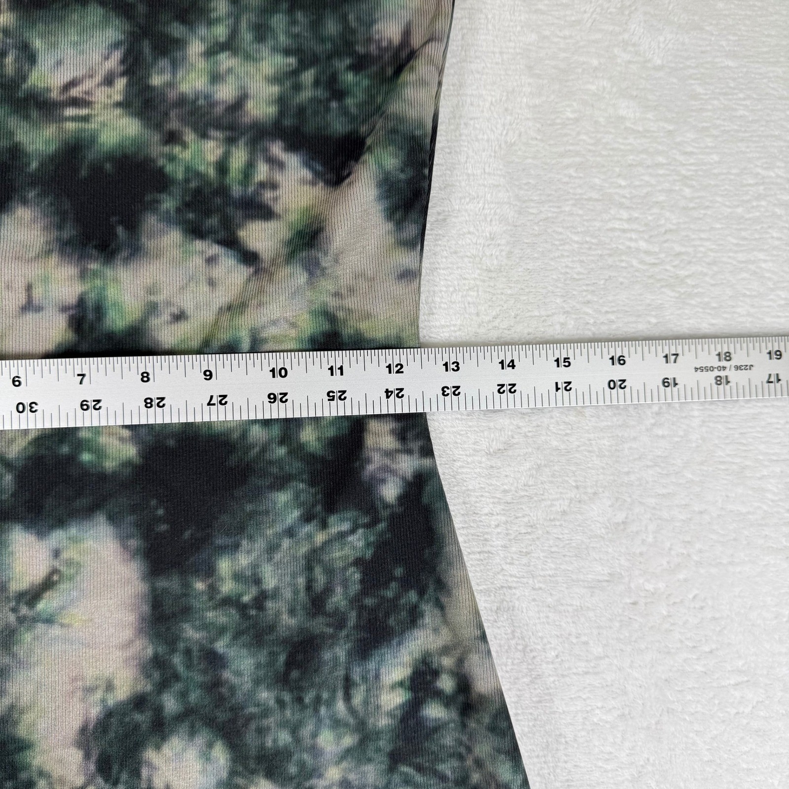 Zara Womens Large Green Tie Dye Ribbed Knit Bodycon Midi Slip Dress Sleeveless
