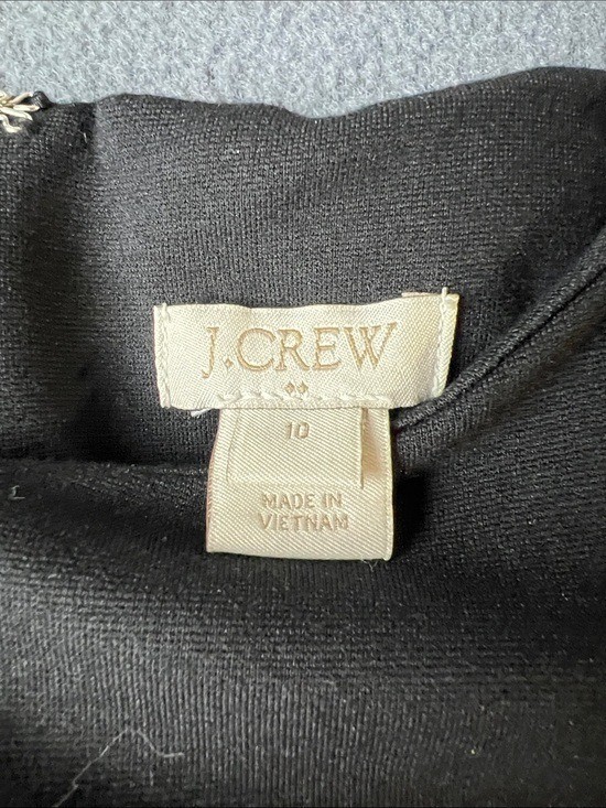 J.CREW Black Fit-and-Flare Short Sleeve Dress