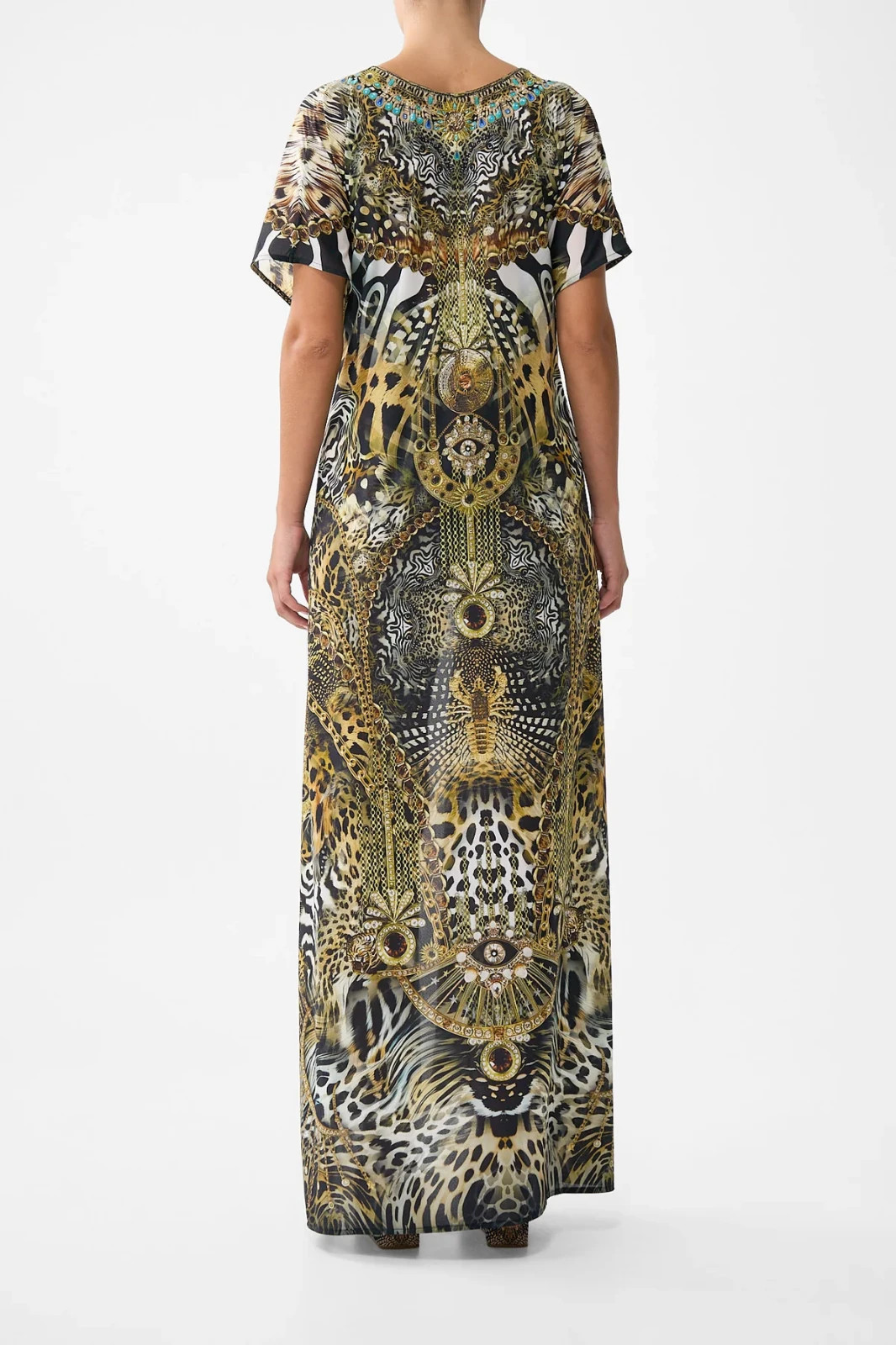 Camillla Women’s Front Split Beach Maxi Dress ‘Feline Folklore’ Brand New