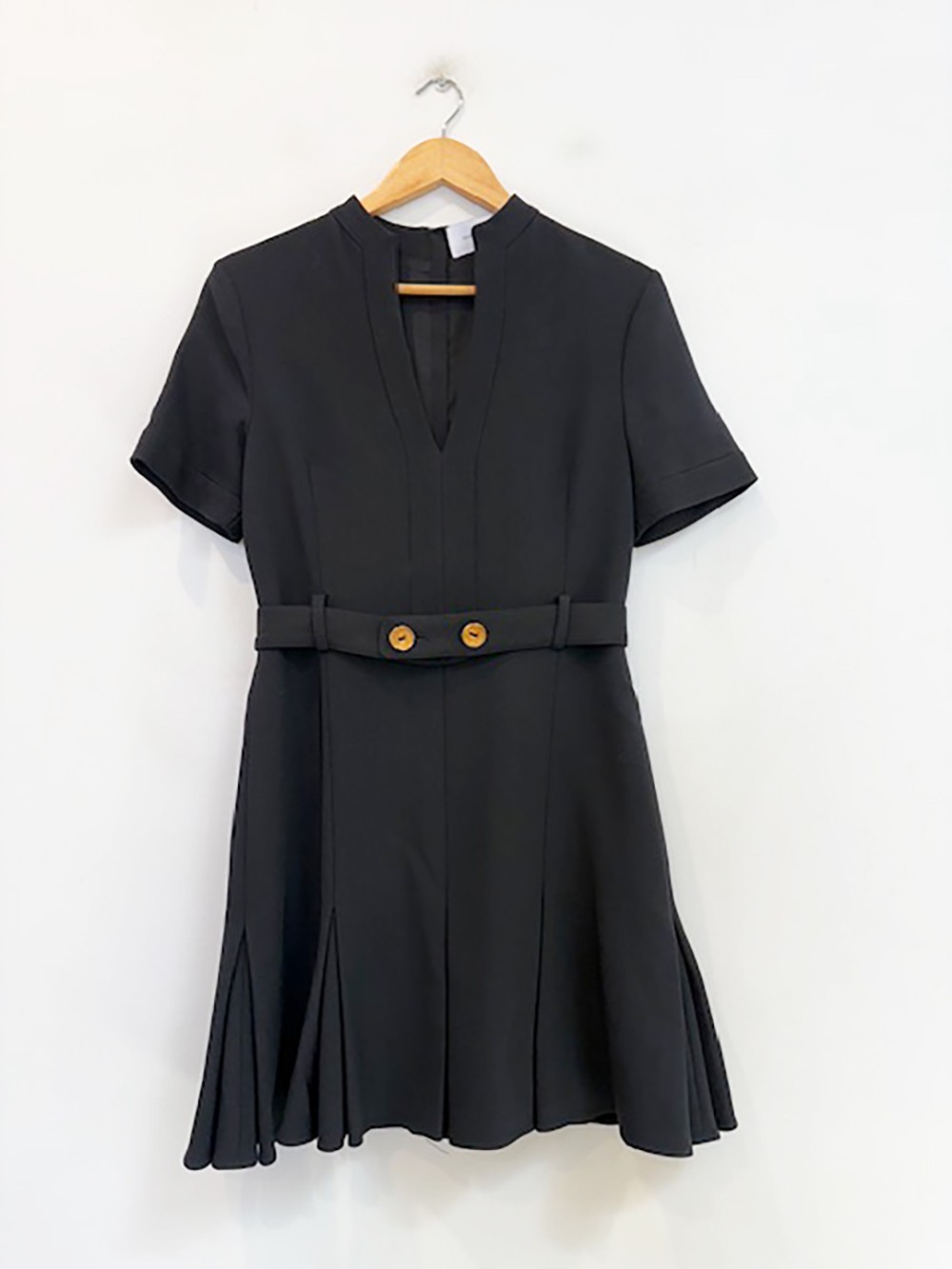 Designer Scanlan Theodore Size 8 Black Box Pleat Stunning Women’s Dress