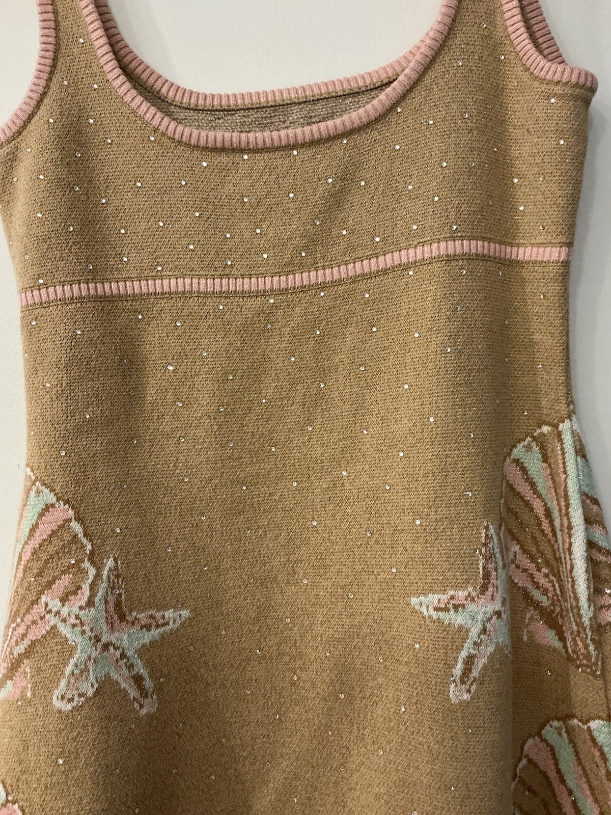 Retrofête New York Crystal Shell Starfish Knit Mini Dress Size Small Worn Once