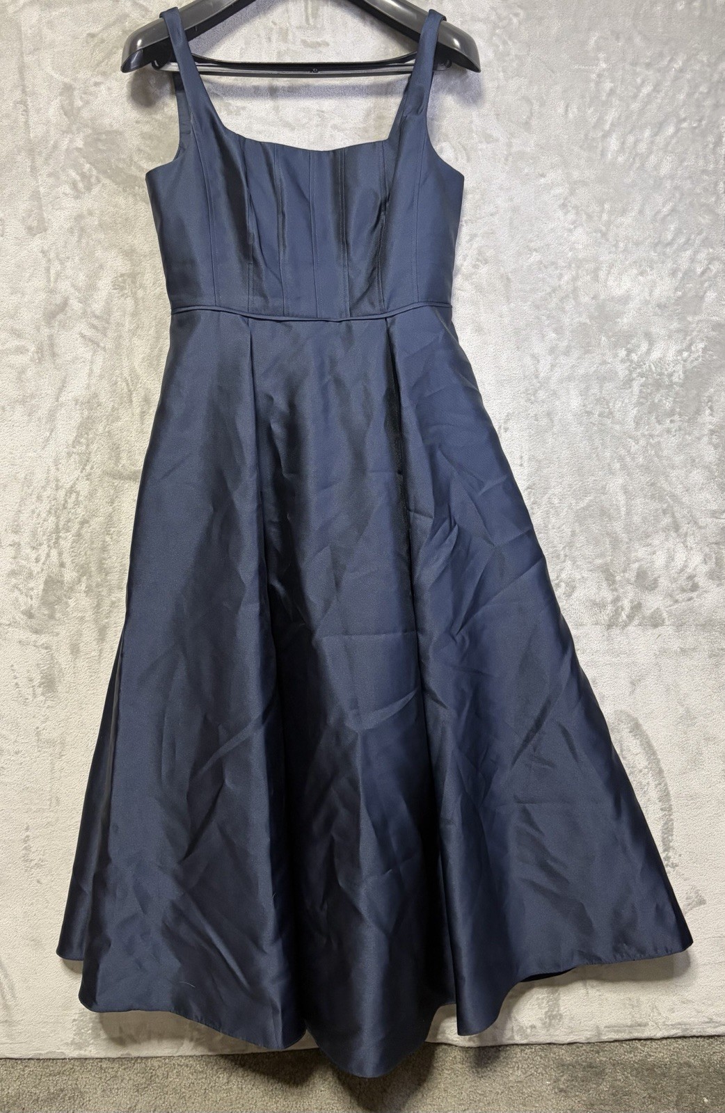 Adrianna Papell Women’s Size 10 Navy Blue Corset Fit Flare Midi Dress Sleeveless