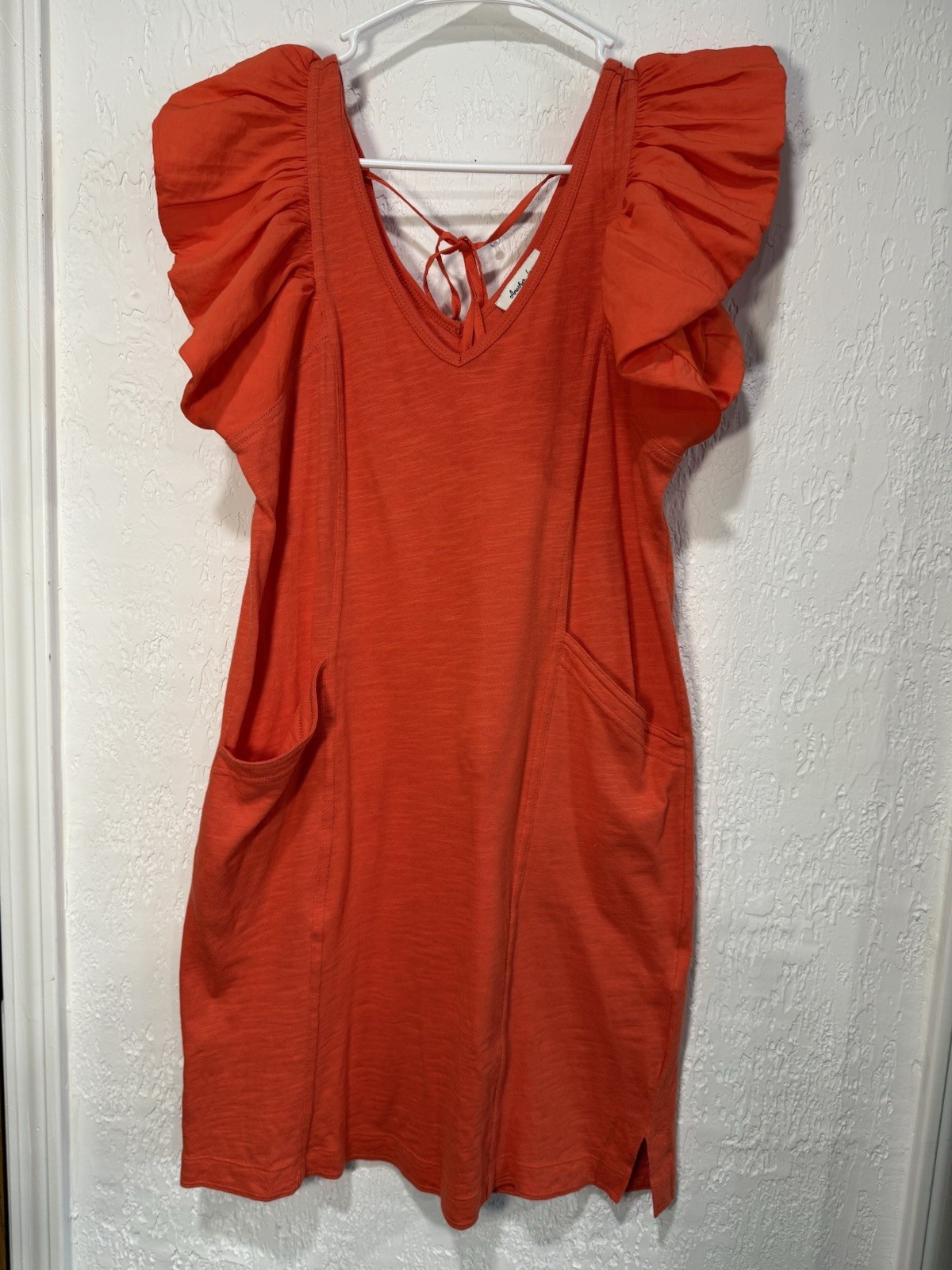 Another Love Orange Dress Size S short sleeve Mini Beach Pool