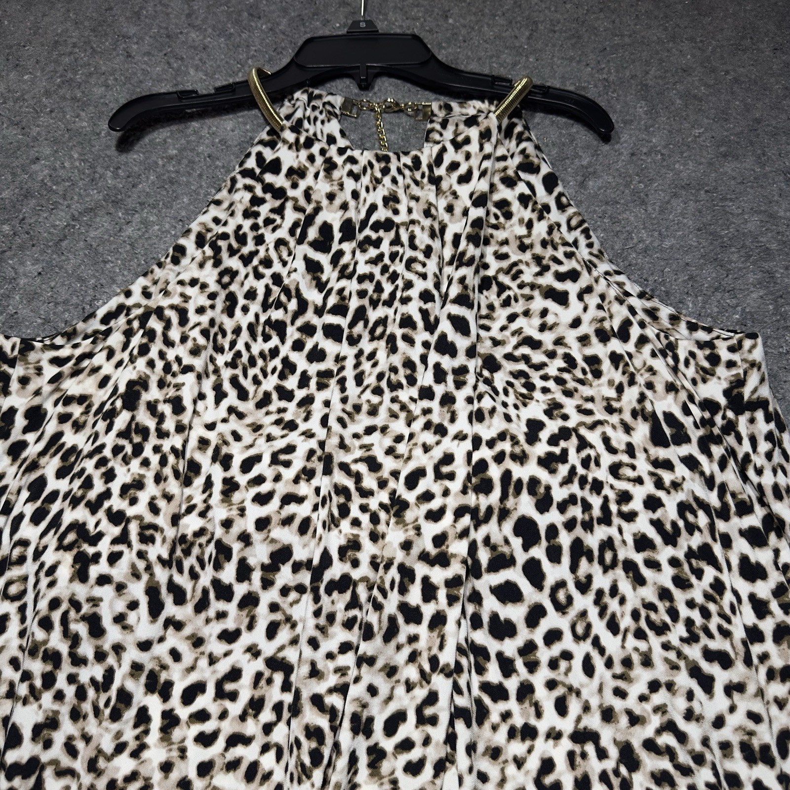 Calvin Klein Pullover Leopard Print Sleeveless Stretch Dress Sz 1X