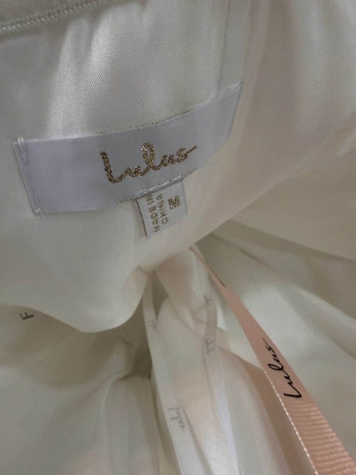 Lulus Khalida White Satin Pleated Strapless Gown Size Medium
