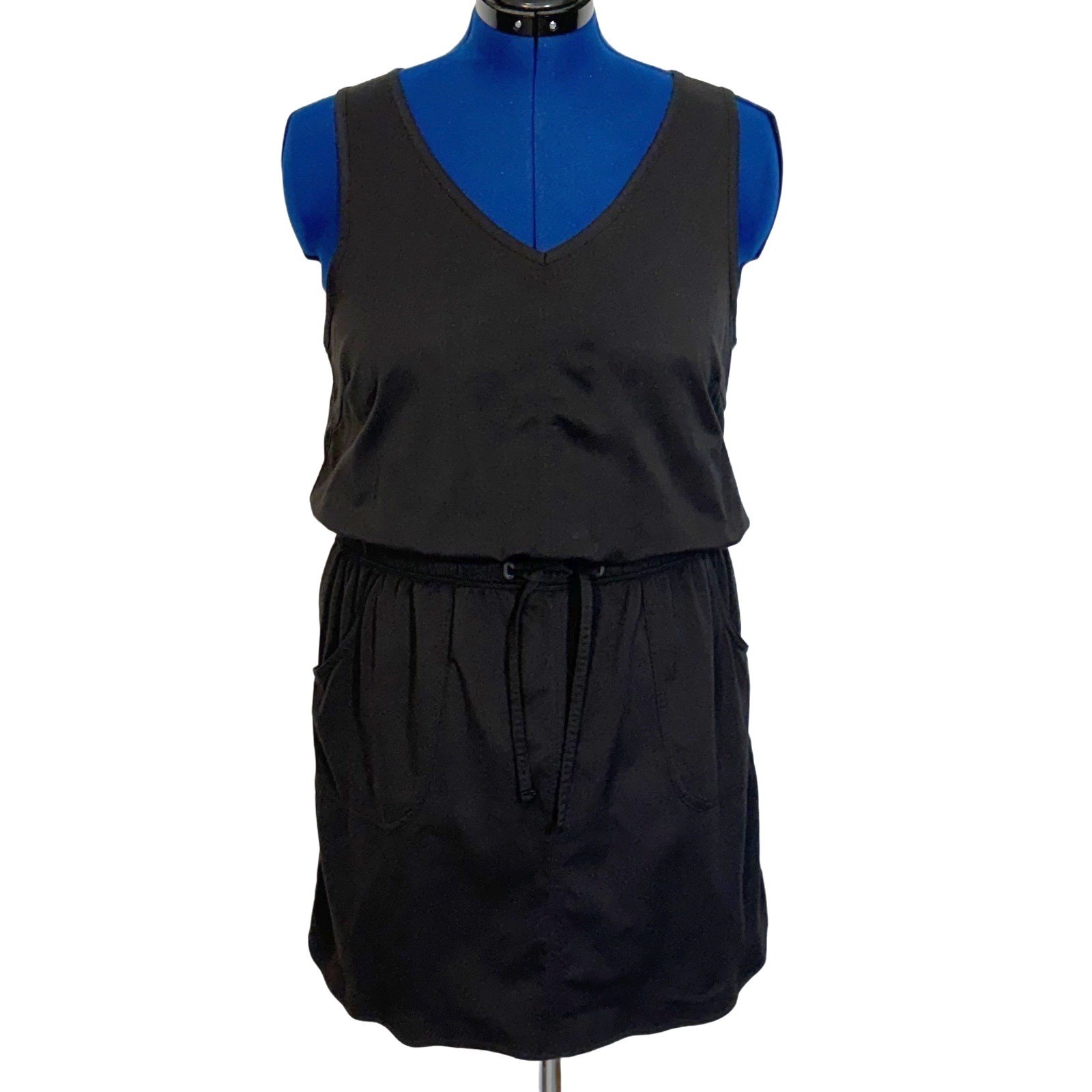 The North Face Dress Sleeveless V-Neck Drawstring Waist Large Black NF00CH5F