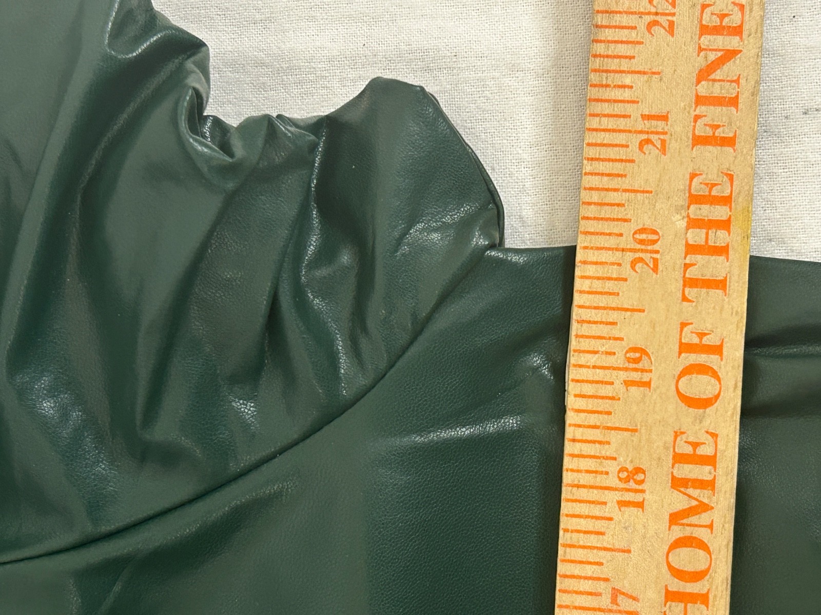 Entro Faux Leather Tiered Ruffle Sleeve Dress Minimalist Neutral Green Sz M