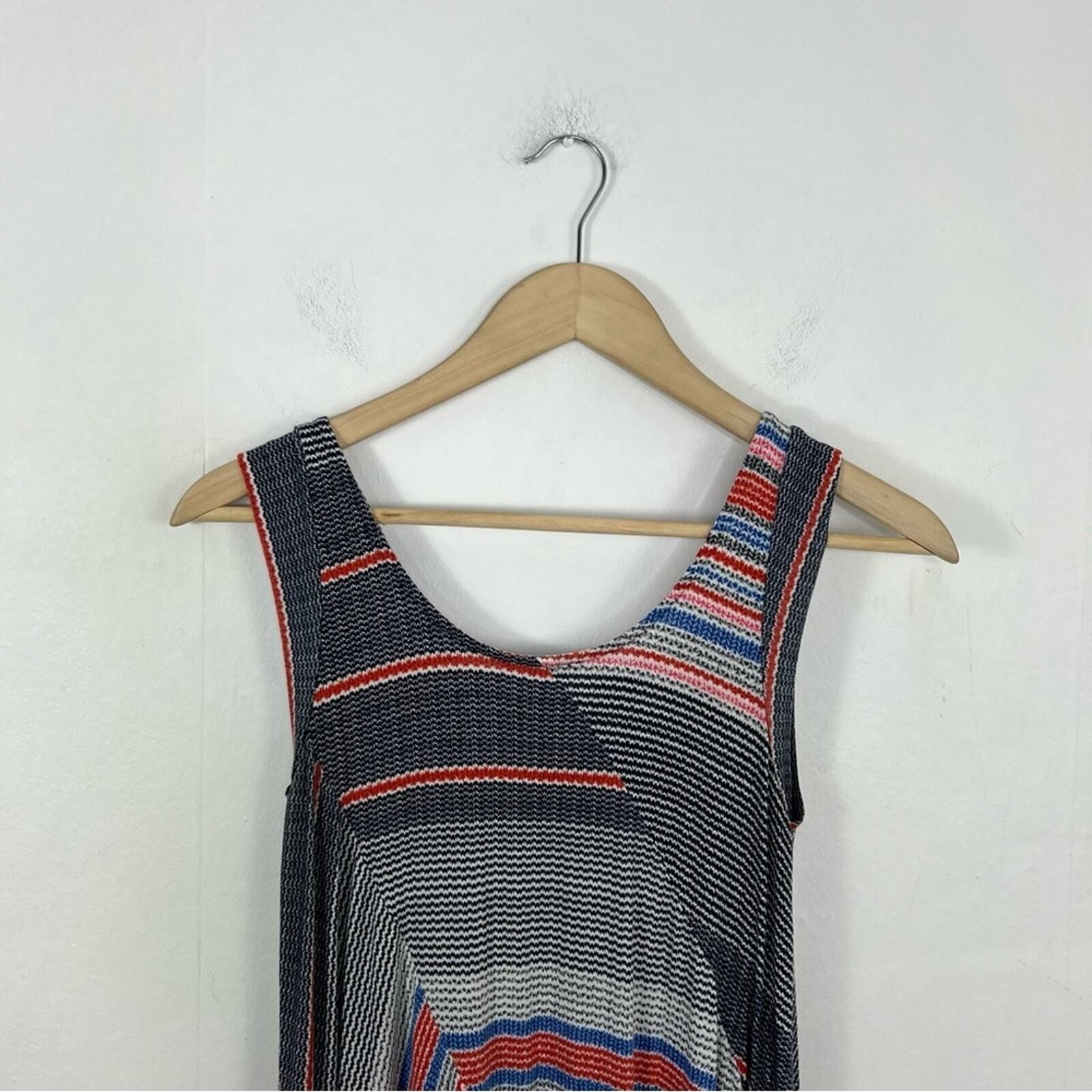 Anthropologie Weston Amaya Handkerchief Hemline Striped Sleeveless Swing Dress