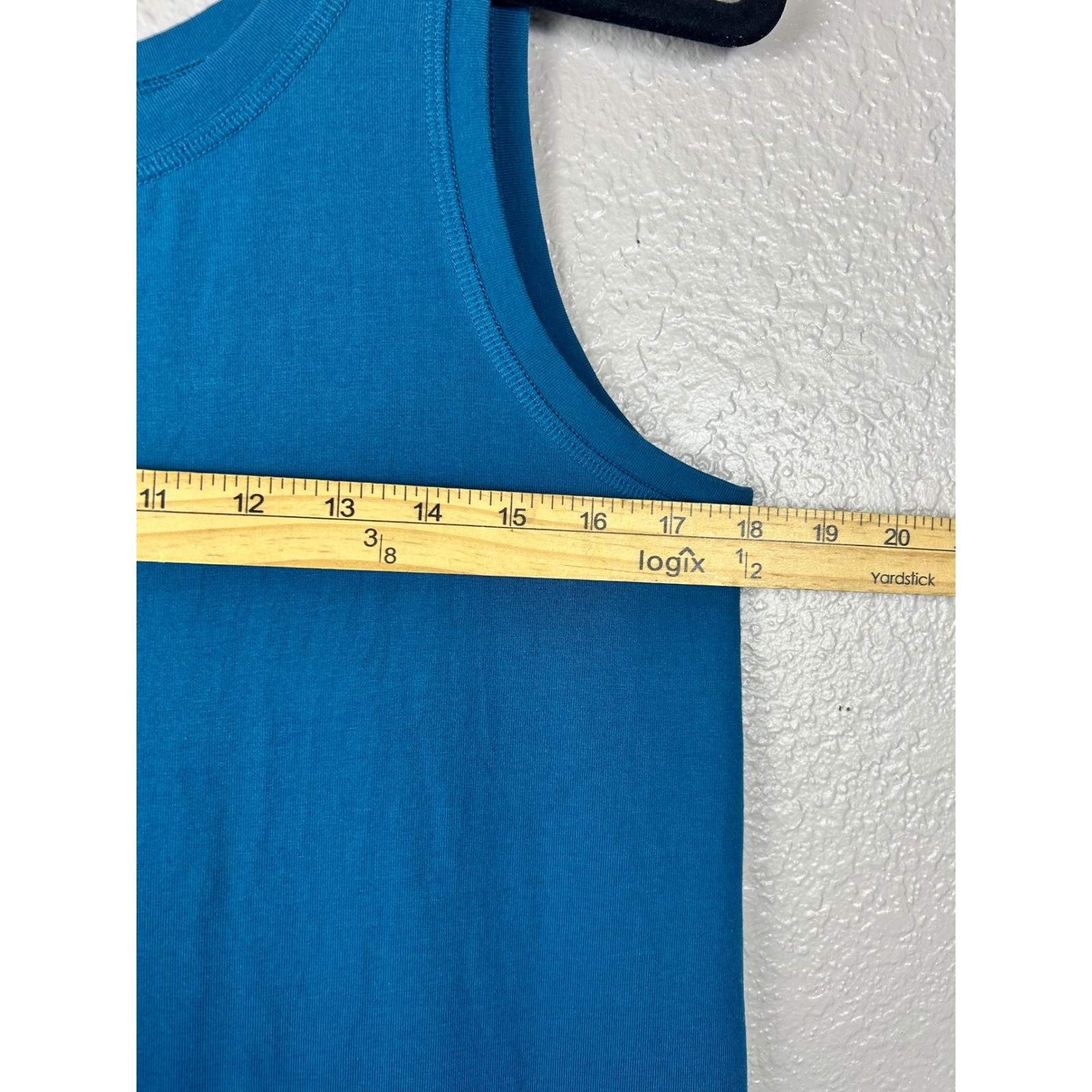 Eileen Fisher Organic Cotton Stretch Tank Maxi Dress Teal Blue Medium M