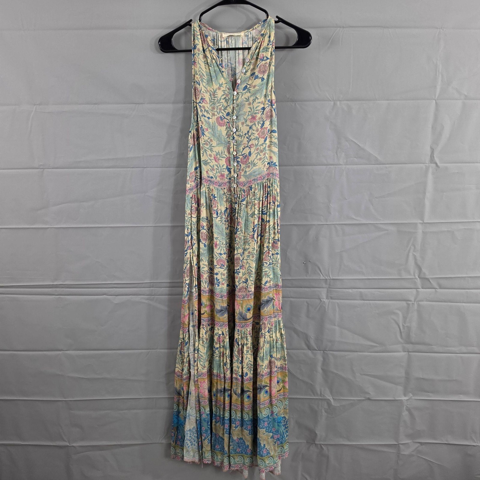 Spell & The Gypsy Dress XS Oasis Maxi in Opal Floral Button Front Boho Sundress