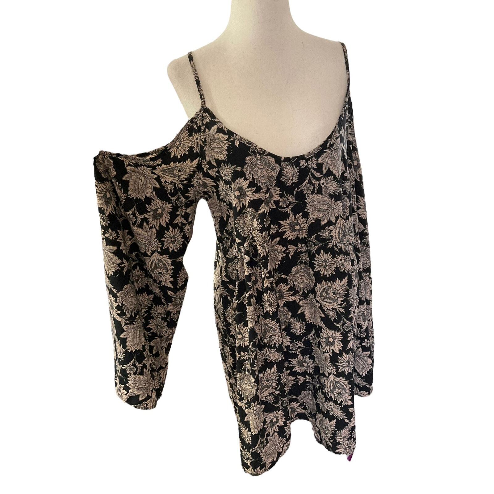 Honey Punch Black & Brown Floral Sundress Women Size Small | 6-25