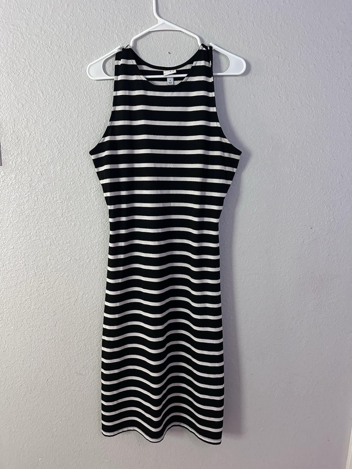 A New Day Maxi Dress Black And White Striped Size Medium