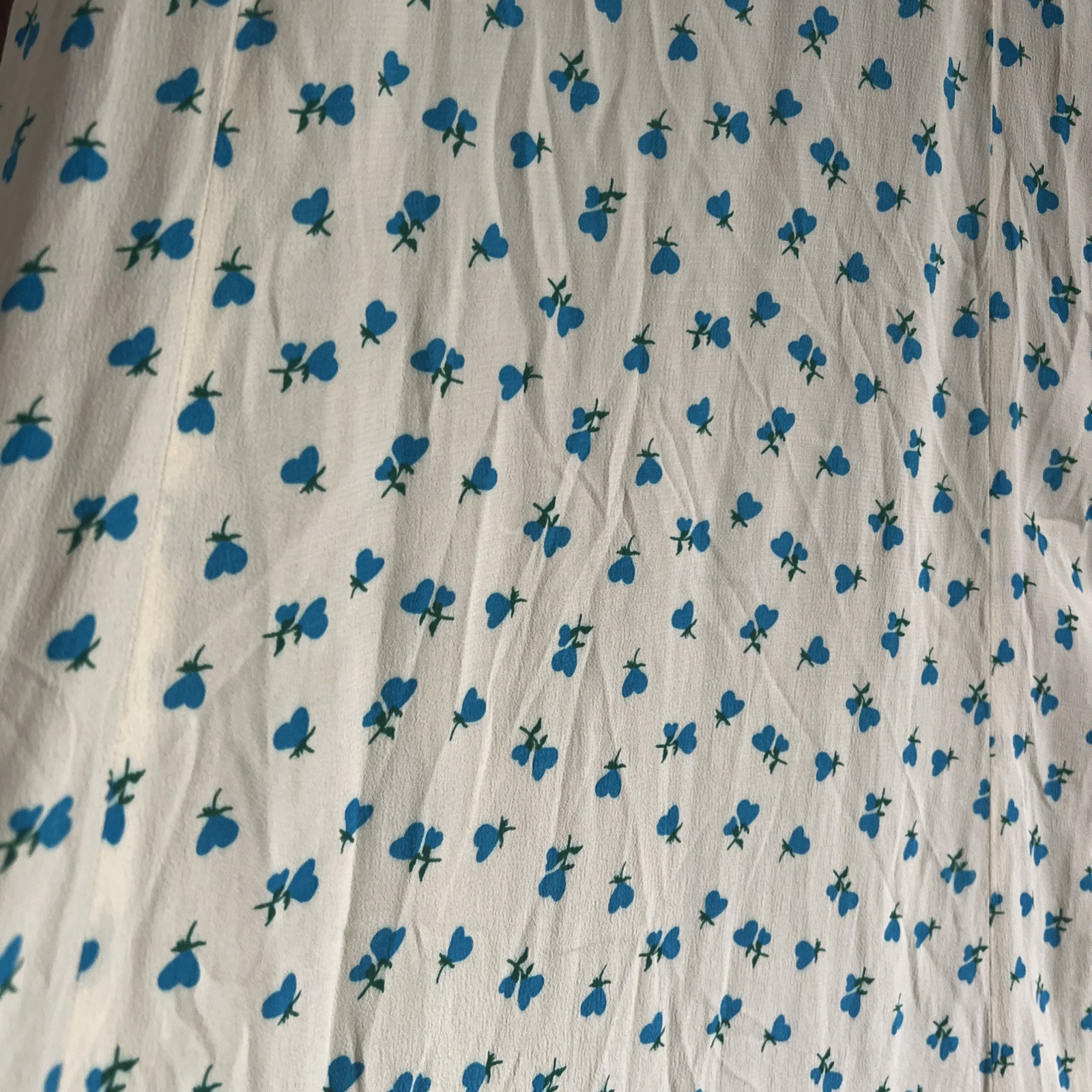 Marks & Spencer X Ghost Ditsy Print Tea Dress Size 18 Butter Yellow Blue Heart