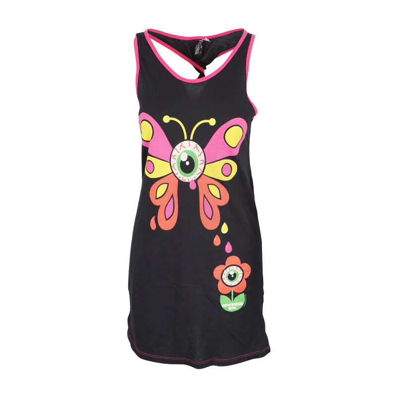 NEWBREED BUTTERFLY EYEBALL TWISTED BACK WOMENS DRESS