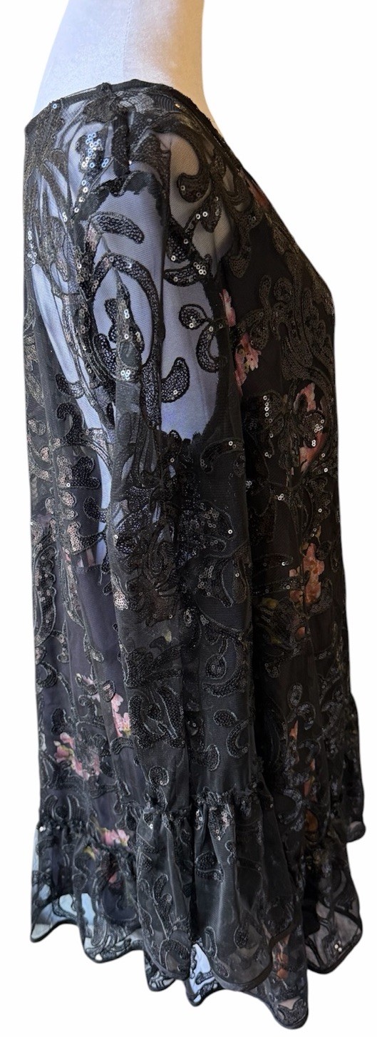 Free People Falling Flowers Sequin Mini Dress Women’s Size Medium