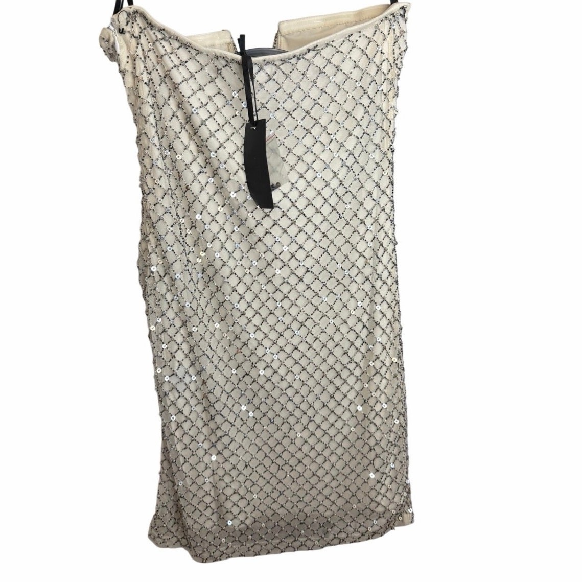 H:ours Alvah Mini Dress with Crystals Chain White Silver Revolve Size Small