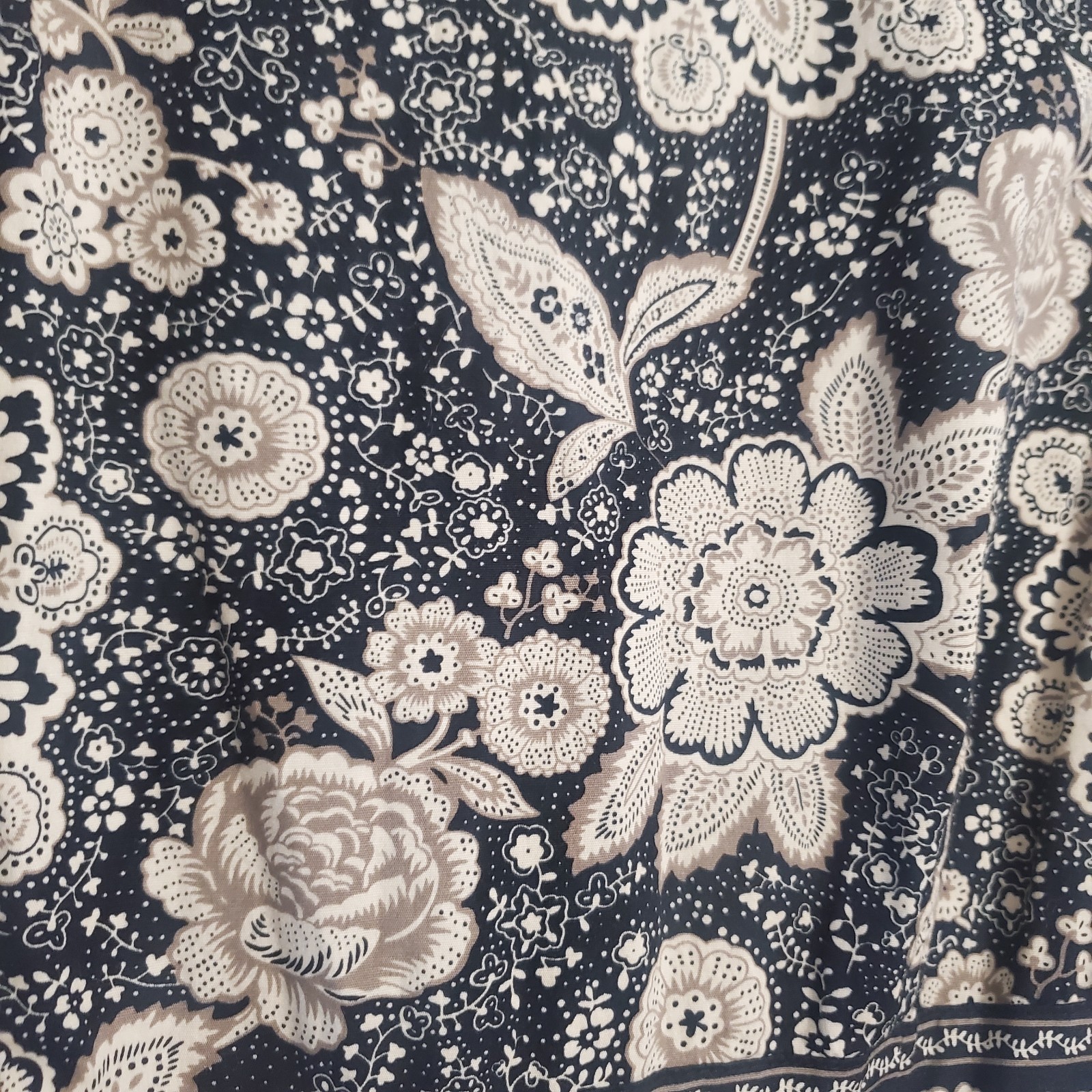 Croft & Barrow Black Brown & Beige Floral Sleeveless Dress Sz 6P Resortwear