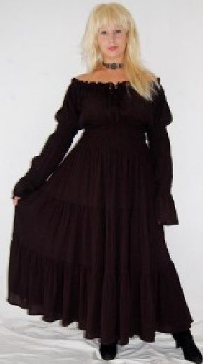 black peasant ruffled smocked dress M L XL OS 1X 2X 3X 4X 5X 6X PLUS SIZE