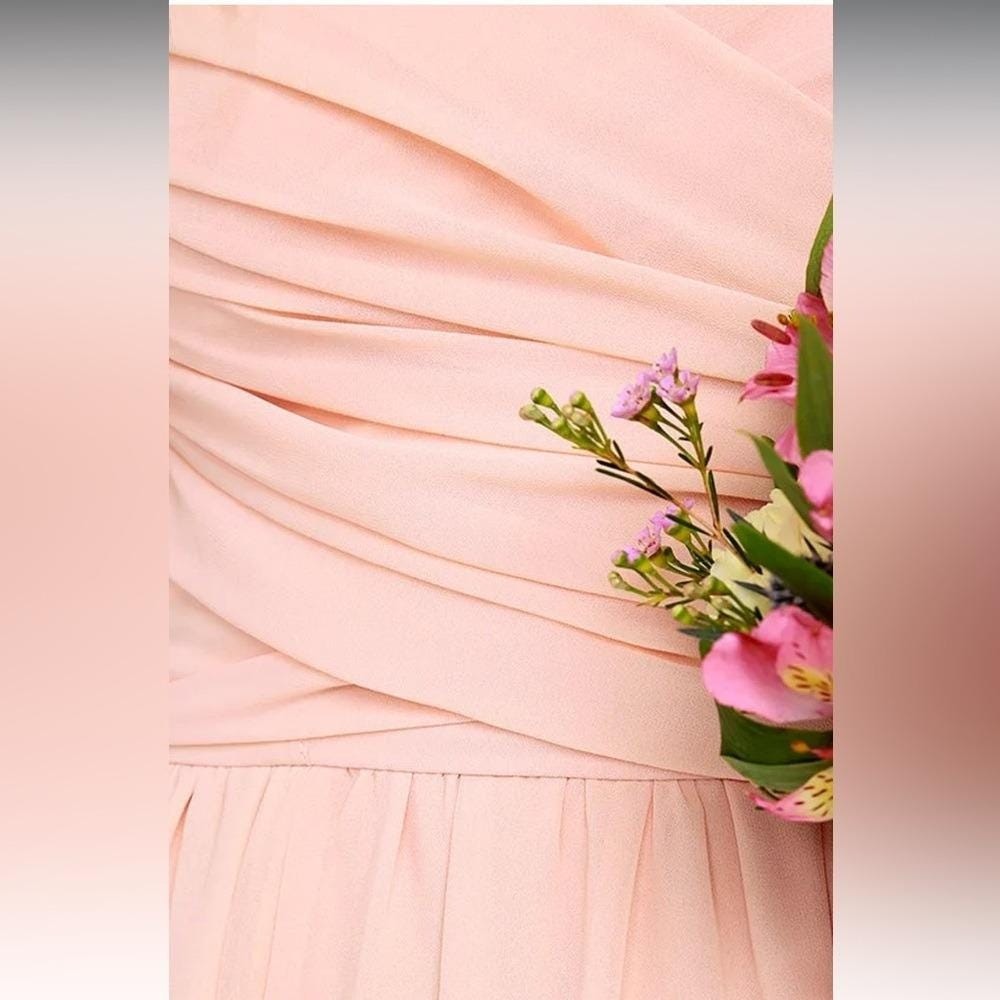 NWT- Moonlight Serenade Peach Strapless Dress w/ Slit