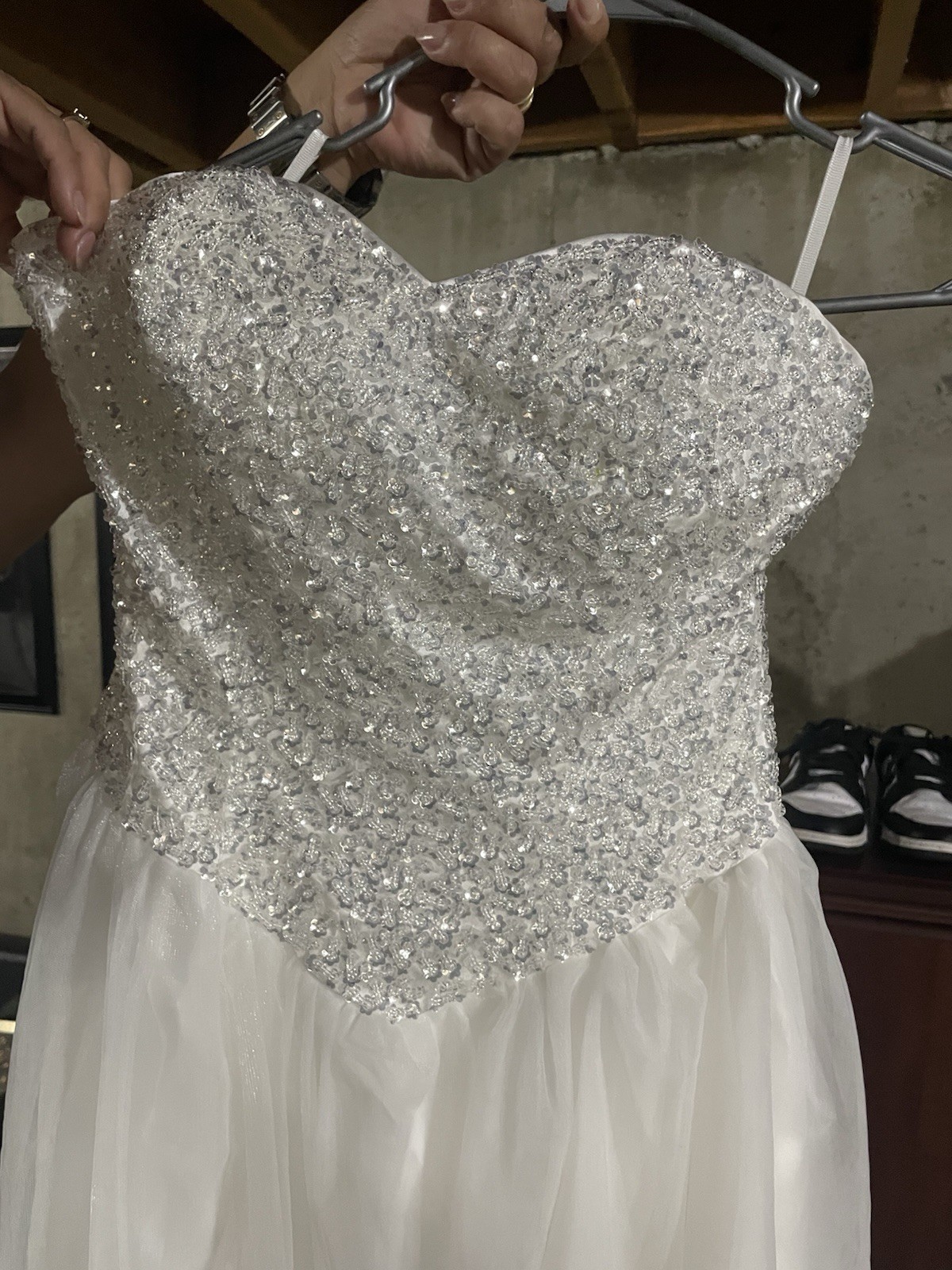 Weeding Dress Strapless, Lined, Draped, Padded Corset Style, Size 8