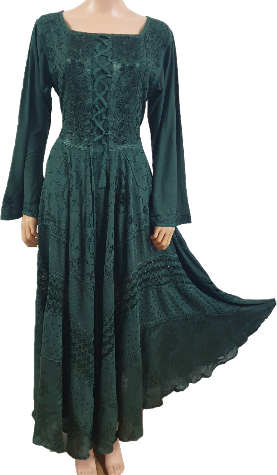 Long Sleeve Maxi Dress Autumn/Winter Formal Rayon Dark Green 12 14 16 18 20