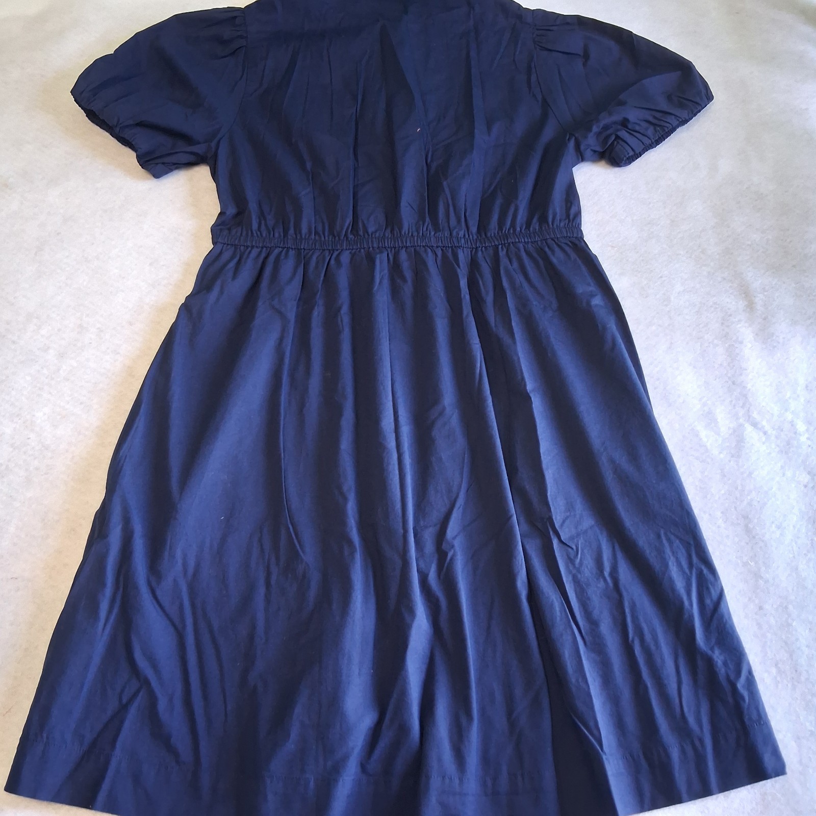 J.Crew Navy blue Collared Button front mini dress drawstring Waist Size 6 NWT
