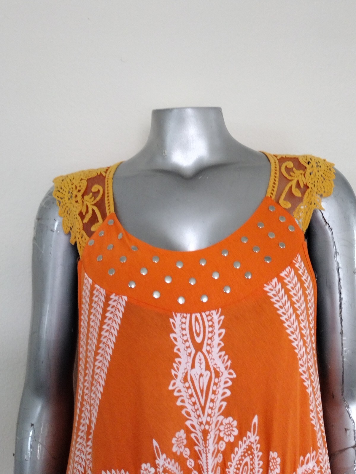 NWT Step in Style Asymmetrical Mandala Dress Size XXL Studded crochet Sleeveless