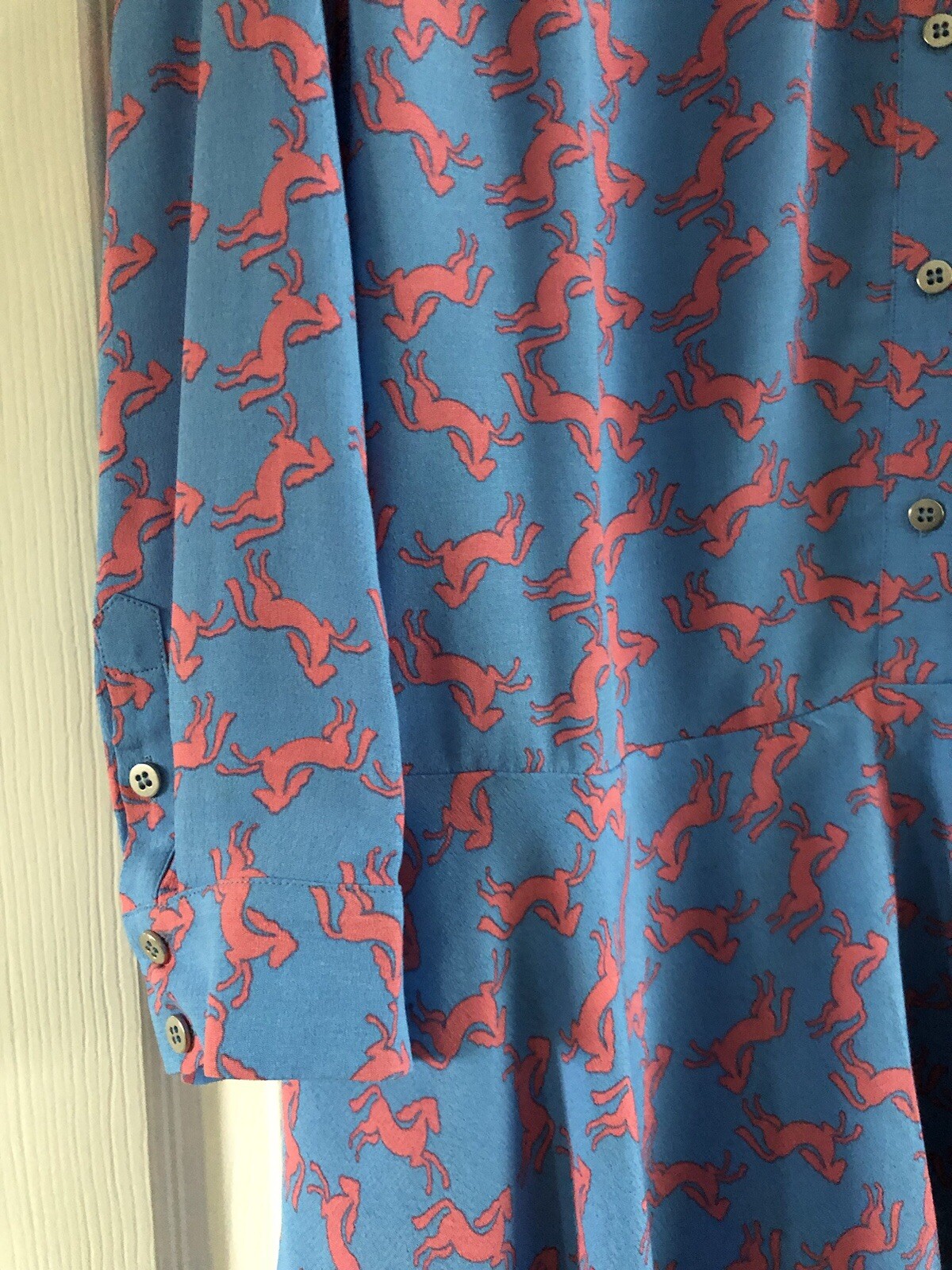 Mint Velvet Gorgeous Blue Horse Print Dress Size 12 WORN ONCE