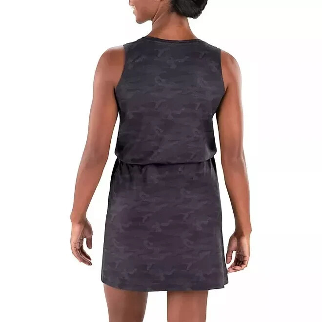 Member’s Mark Women’s Favorite Soft Pullover Drawstring Dress Black Camo Size S
