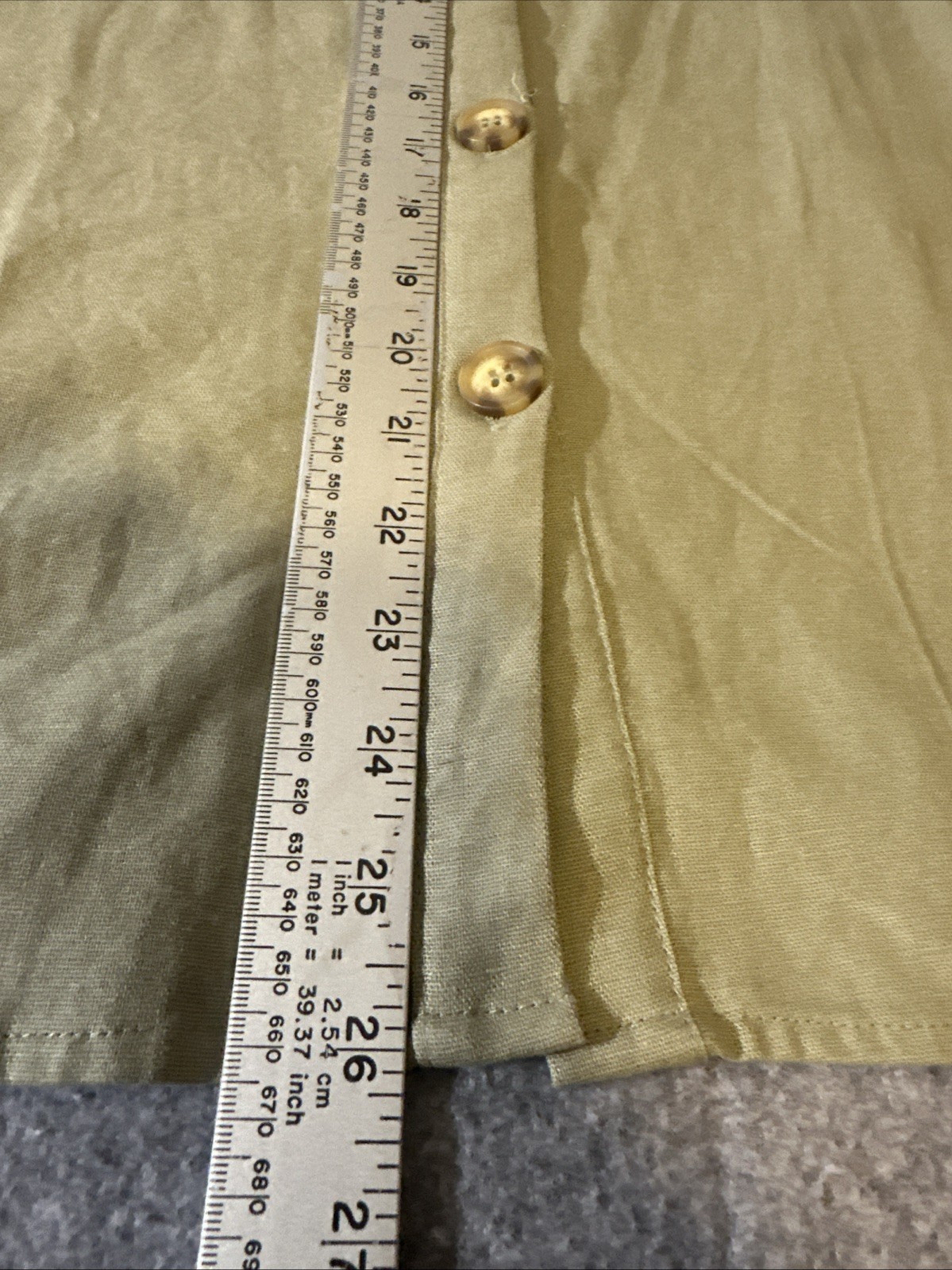 Cotton On Large Linen Blend Full Button Front Mini Dress Tunic Olive Minimalist